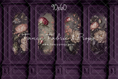 Plum Floral Victorian Wall - With Sweep Option