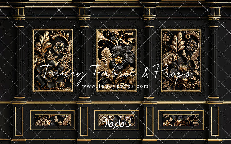 Black & Gold Elegance Wall - With Sweep Option