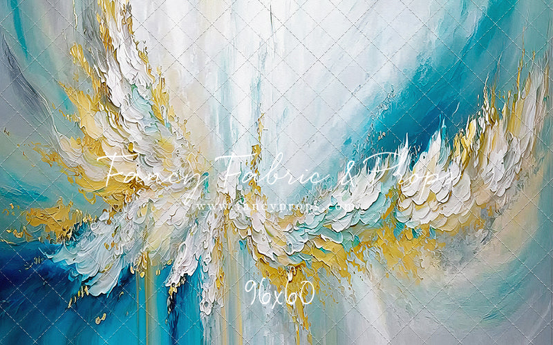 Golden Aquamarine Paint Melt - With Sweep Option