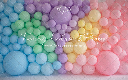 Pastel Rainbow Balloon Wall