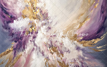 Purple & Golden Marble Swirl - With Sweep Option