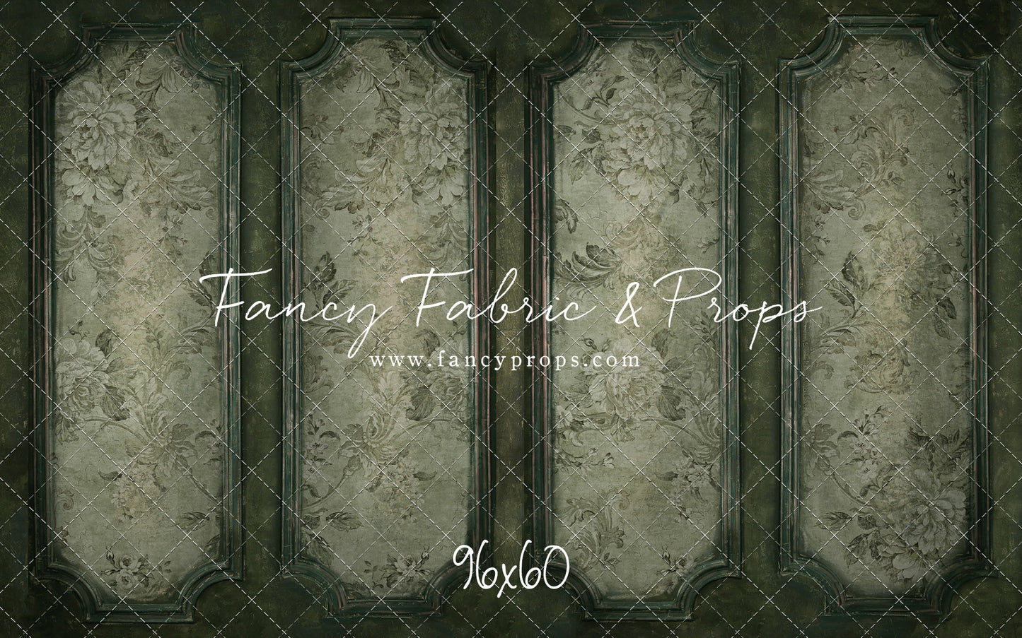 Sage Floral Wainscoting Wall