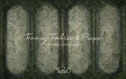 Sage Floral Wainscoting Wall