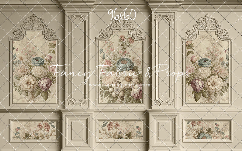 Ivory Floral Victorian Wall - With Sweep Option