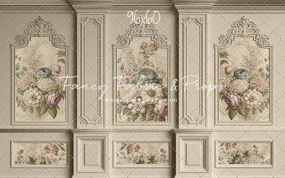 Ivory Floral Victorian Wall - With Sweep Option