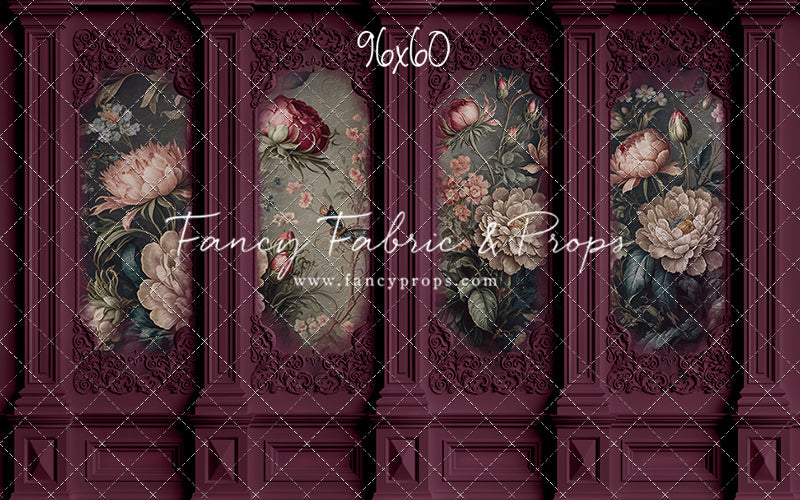 Magenta Floral Victorian Wall - With Sweep Option