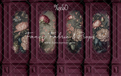 Magenta Floral Victorian Wall - With Sweep Option