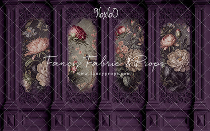 Plum Floral Victorian Wall - With Sweep Option