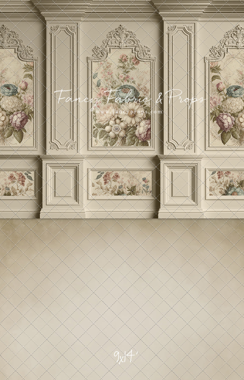 Ivory Floral Victorian Wall - With Sweep Option