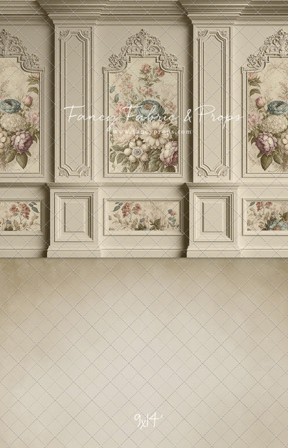 Ivory Floral Victorian Wall - With Sweep Option