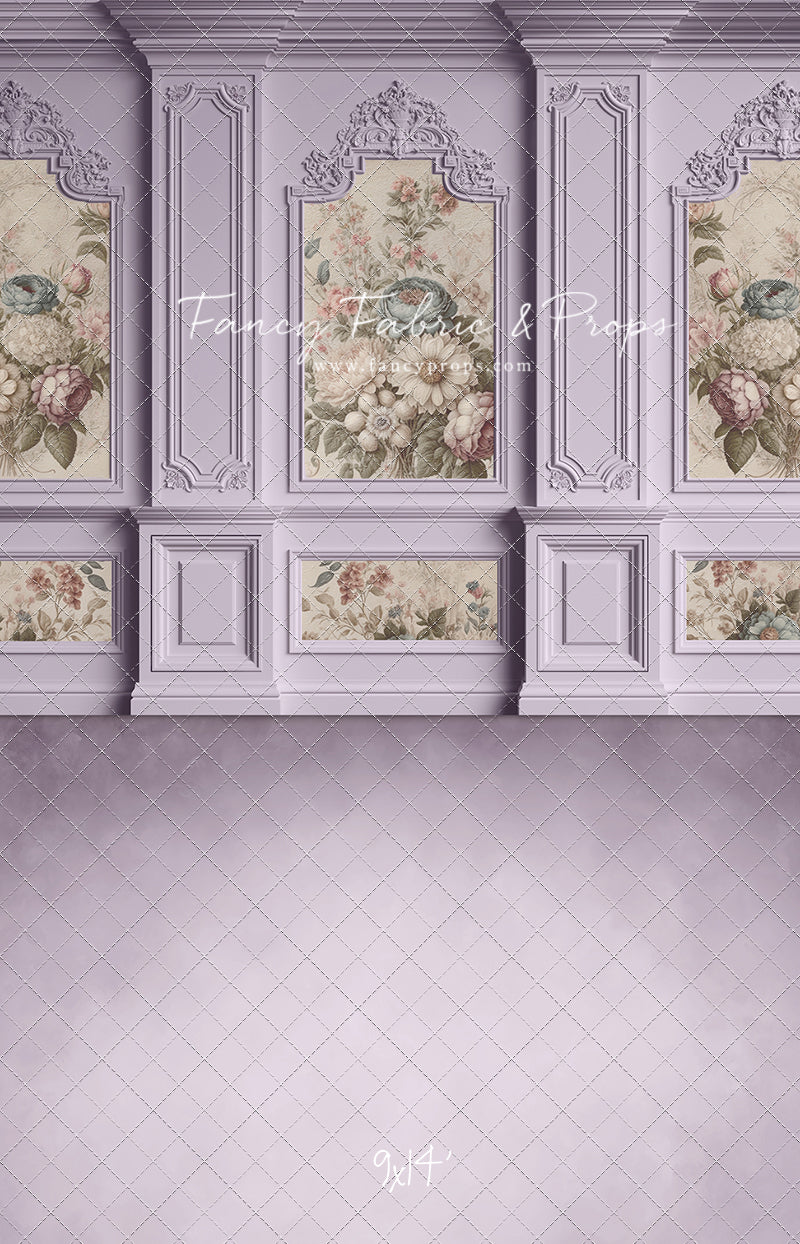 Lavender Floral Victorian Wall - With Sweep Option