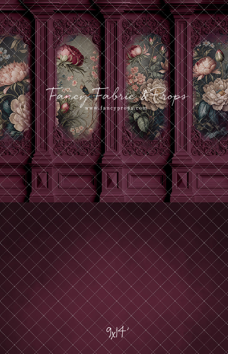 Magenta Floral Victorian Wall - With Sweep Option