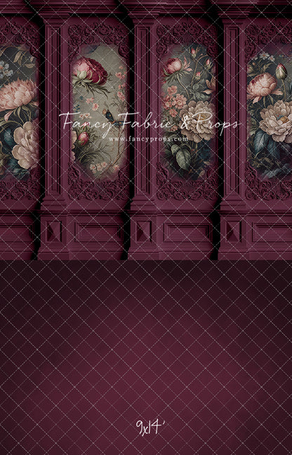 Magenta Floral Victorian Wall - With Sweep Option