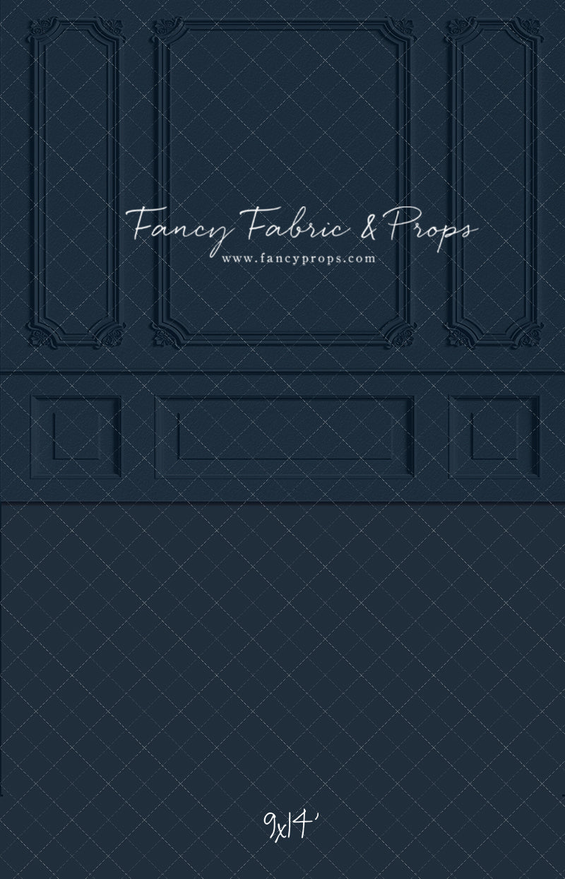 Classic Navy Wainscoting Wall - With Sweep Option