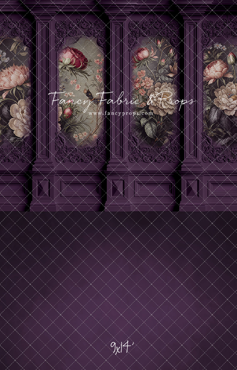 Plum Floral Victorian Wall - With Sweep Option