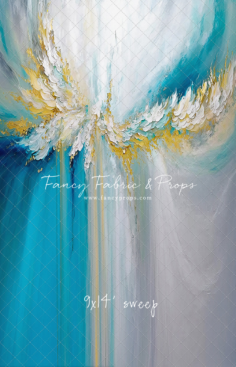 Golden Aquamarine Paint Melt - With Sweep Option