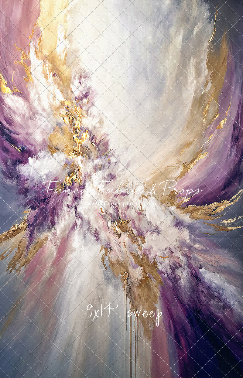Purple & Golden Marble Swirl - With Sweep Option