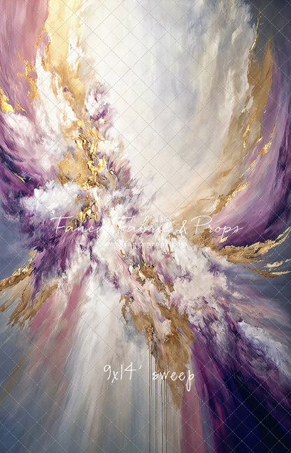 Purple & Golden Marble Swirl - With Sweep Option