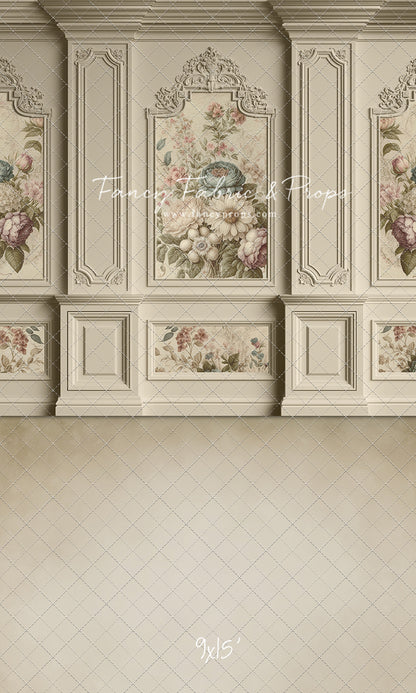 Ivory Floral Victorian Wall - With Sweep Option