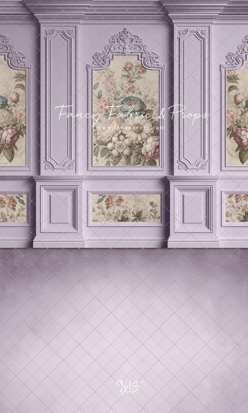 Lavender Floral Victorian Wall - With Sweep Option