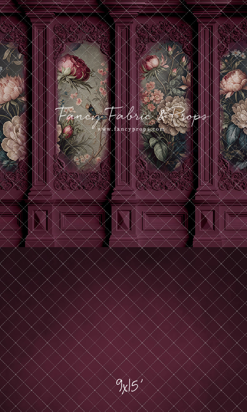Magenta Floral Victorian Wall - With Sweep Option