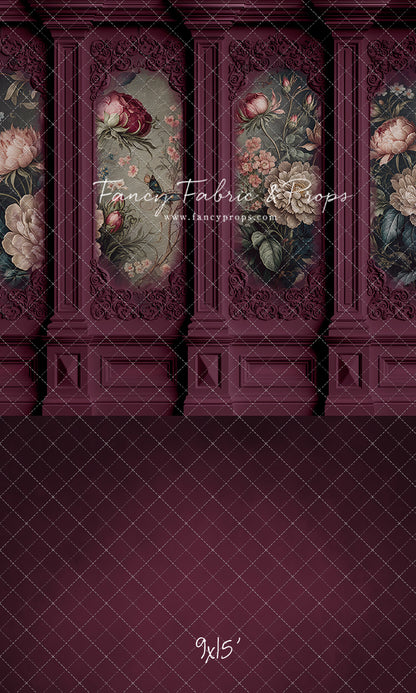 Magenta Floral Victorian Wall - With Sweep Option