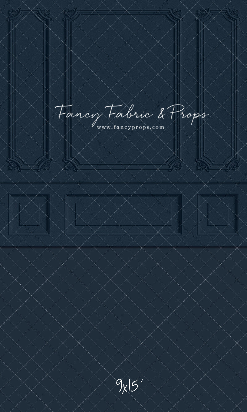 Classic Navy Wainscoting Wall - With Sweep Option