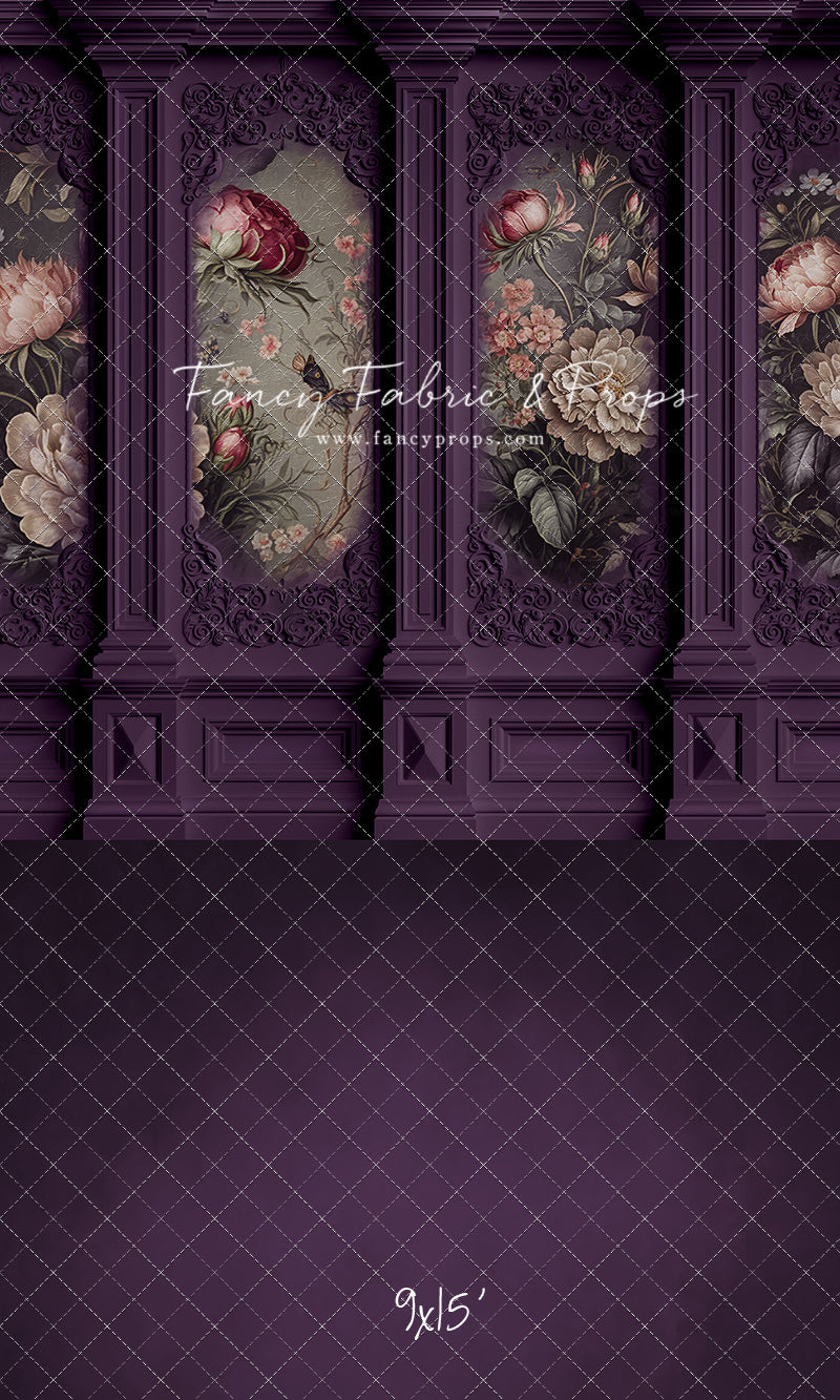 Plum Floral Victorian Wall - With Sweep Option