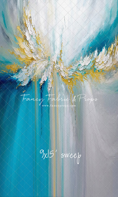 Golden Aquamarine Paint Melt - With Sweep Option