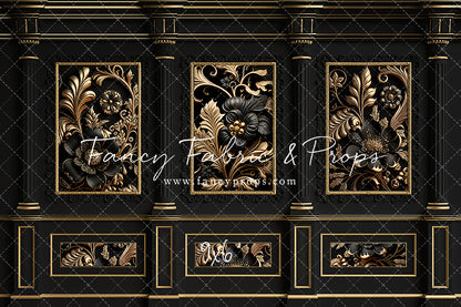Black & Gold Elegance Wall - With Sweep Option
