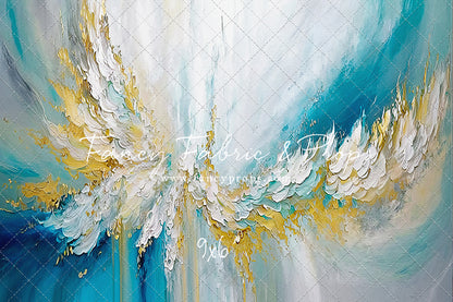 Golden Aquamarine Paint Melt - With Sweep Option