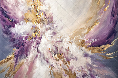 Purple & Golden Marble Swirl - With Sweep Option