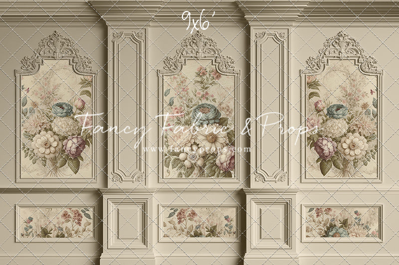 Ivory Floral Victorian Wall - With Sweep Option