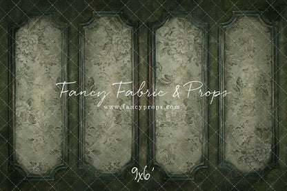 Sage Floral Wainscoting Wall