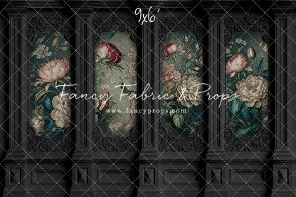 Black Floral Victorian Wall - With Sweep Option
