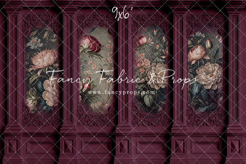 Magenta Floral Victorian Wall - With Sweep Option