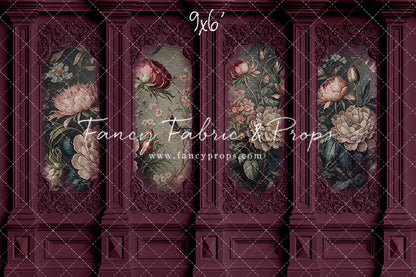 Magenta Floral Victorian Wall - With Sweep Option