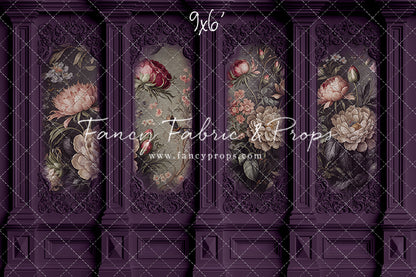 Plum Floral Victorian Wall - With Sweep Option