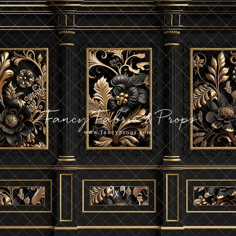 Black & Gold Elegance Wall - With Sweep Option
