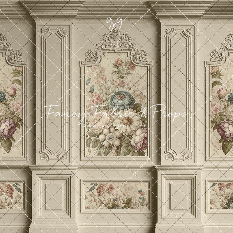 Ivory Floral Victorian Wall - With Sweep Option