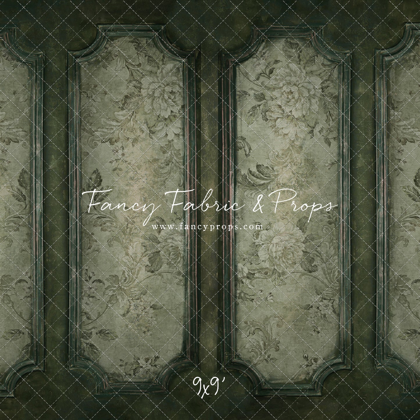 Sage Floral Wainscoting Wall