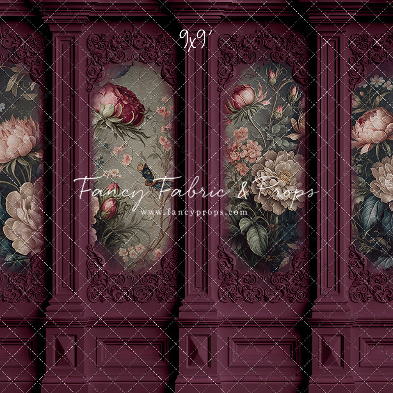 Magenta Floral Victorian Wall - With Sweep Option