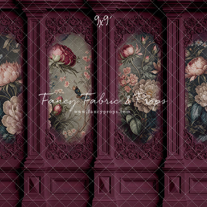 Magenta Floral Victorian Wall - With Sweep Option