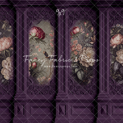 Plum Floral Victorian Wall - With Sweep Option