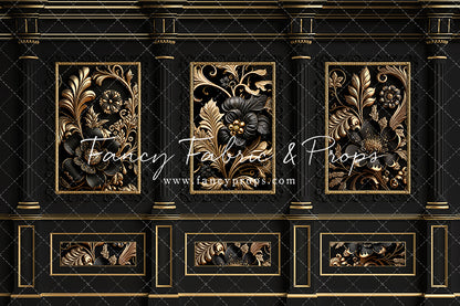 Black & Gold Elegance Wall - With Sweep Option