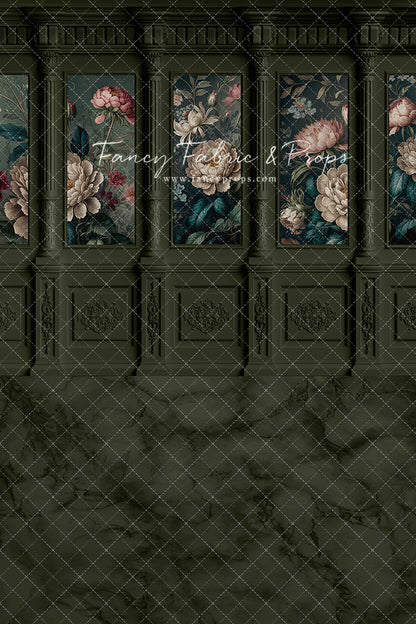 Moody Olive Wainscoting Wall - With Sweep Option