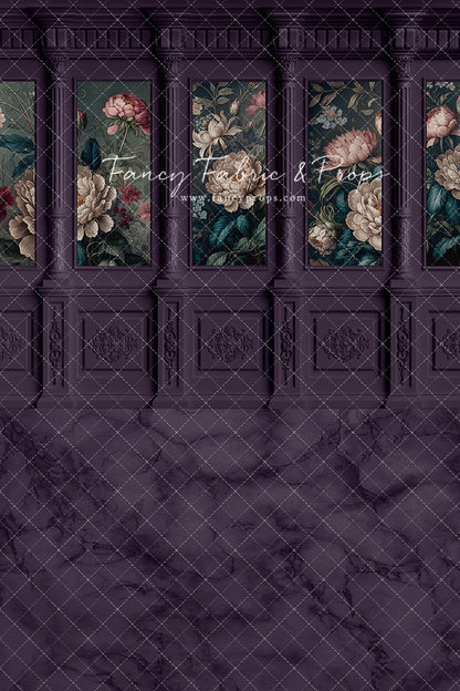 Moody Plum Wainscoting Wall - With Sweep Option