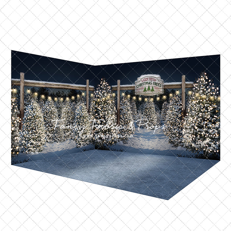 Evening Snowy Tree Farm Room