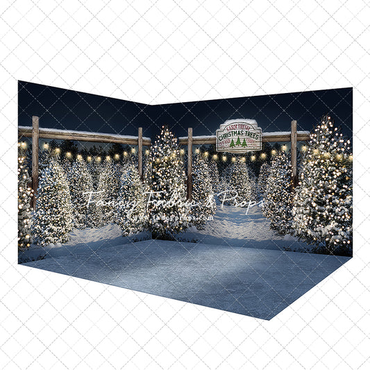 Evening Snowy Tree Farm Room