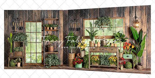 Rustic Floral Garden Shed 2pc Room